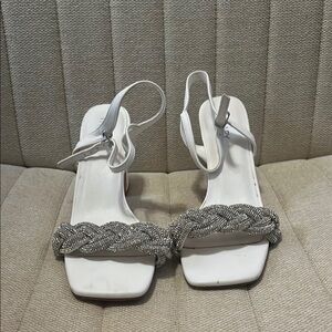 Elegant White Braided Sandals